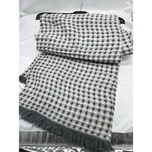 Antonio Salgado Cotton Throw Blanket 50 X 67 Cream Green NWT Cottagecore